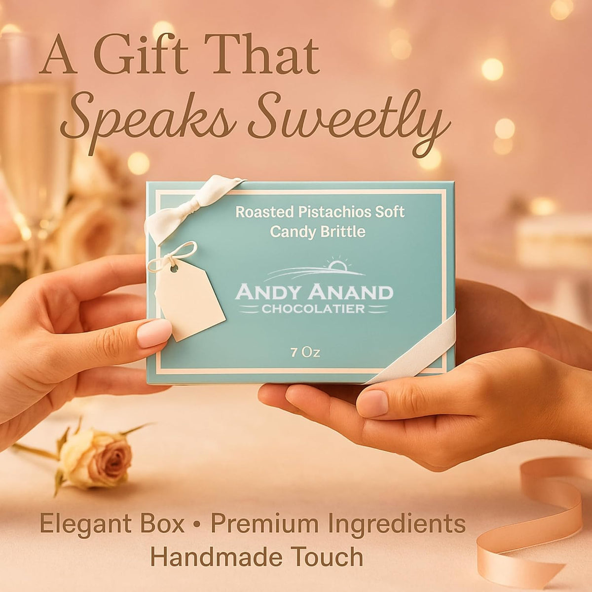 Slow roasted Mediterranean nuts embedded in creamy wildflower honey nougat