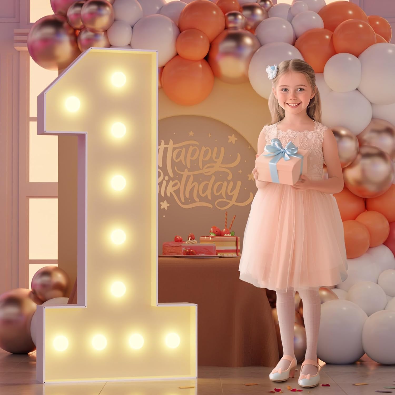 Rielmox marquee number one light up party decor front view