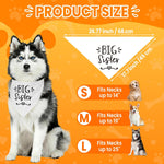 Adjustable pregnancy reveal dog scarf laid flat showing canvas material.