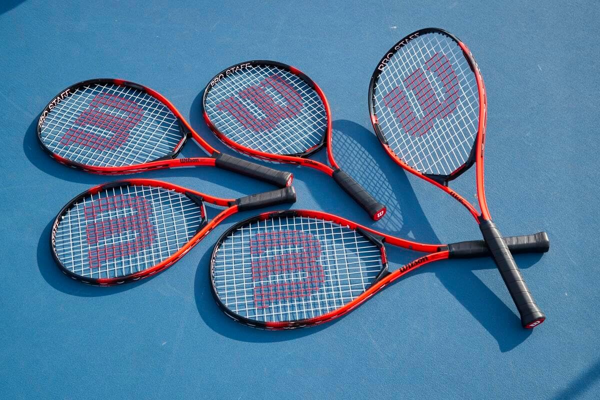 Wilson Pro Staff Precision Junior 19 Tennis Racket string bed and logo detail