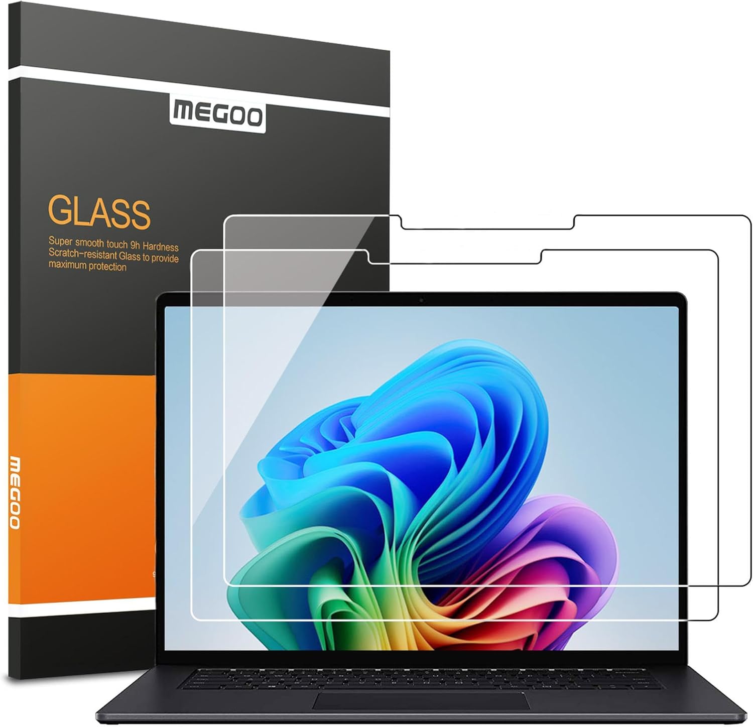 Megoo tempered glass screen protector for Microsoft Surface Laptop 7 front view
