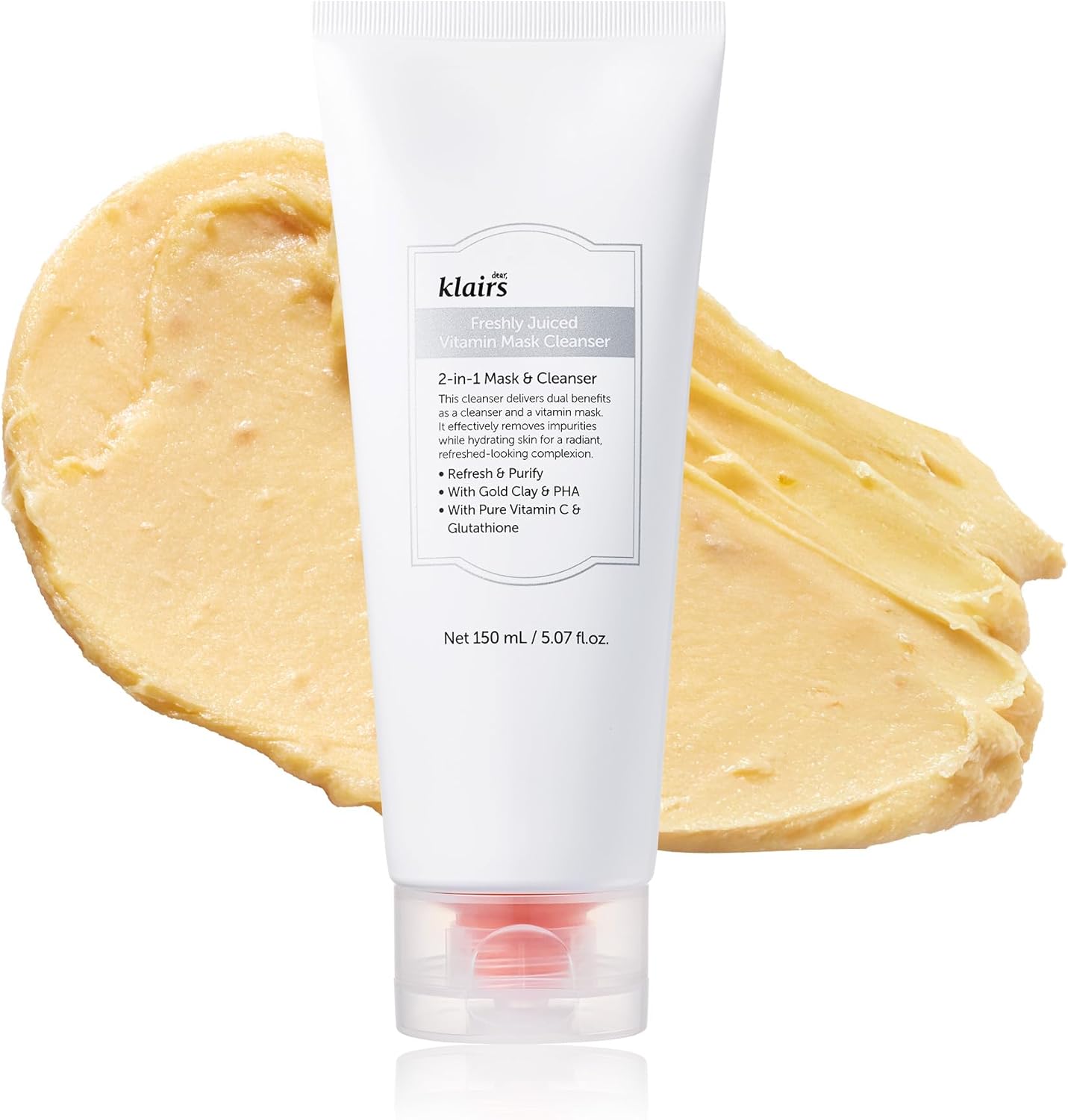 Dear Klairs Freshly Juiced Vitamin Clay Mask Cleanser front view tube