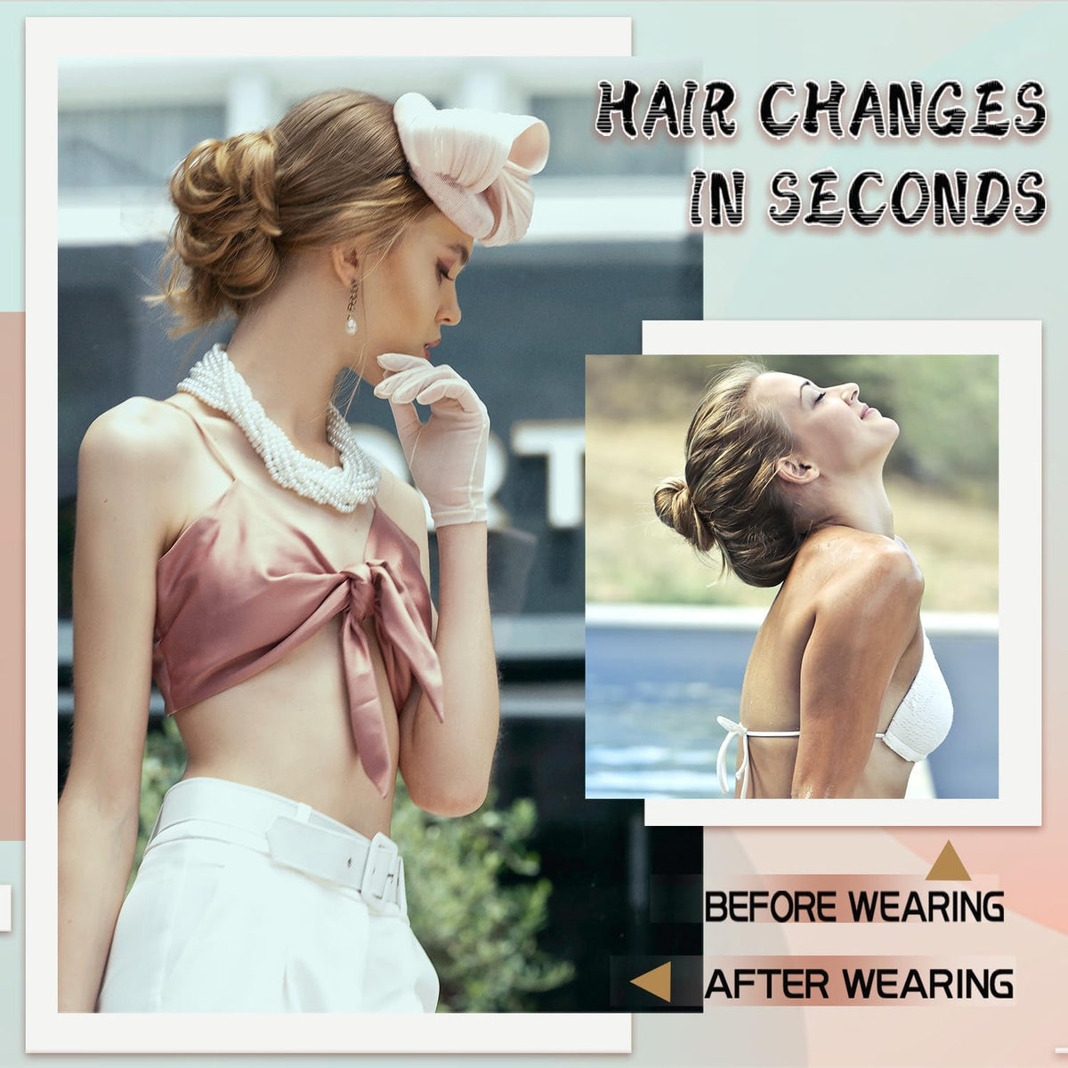 Liliyab synthetic hair bun extension showing elastic band