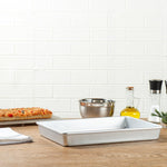 Restaurantware rectangular cake pan top down perspective