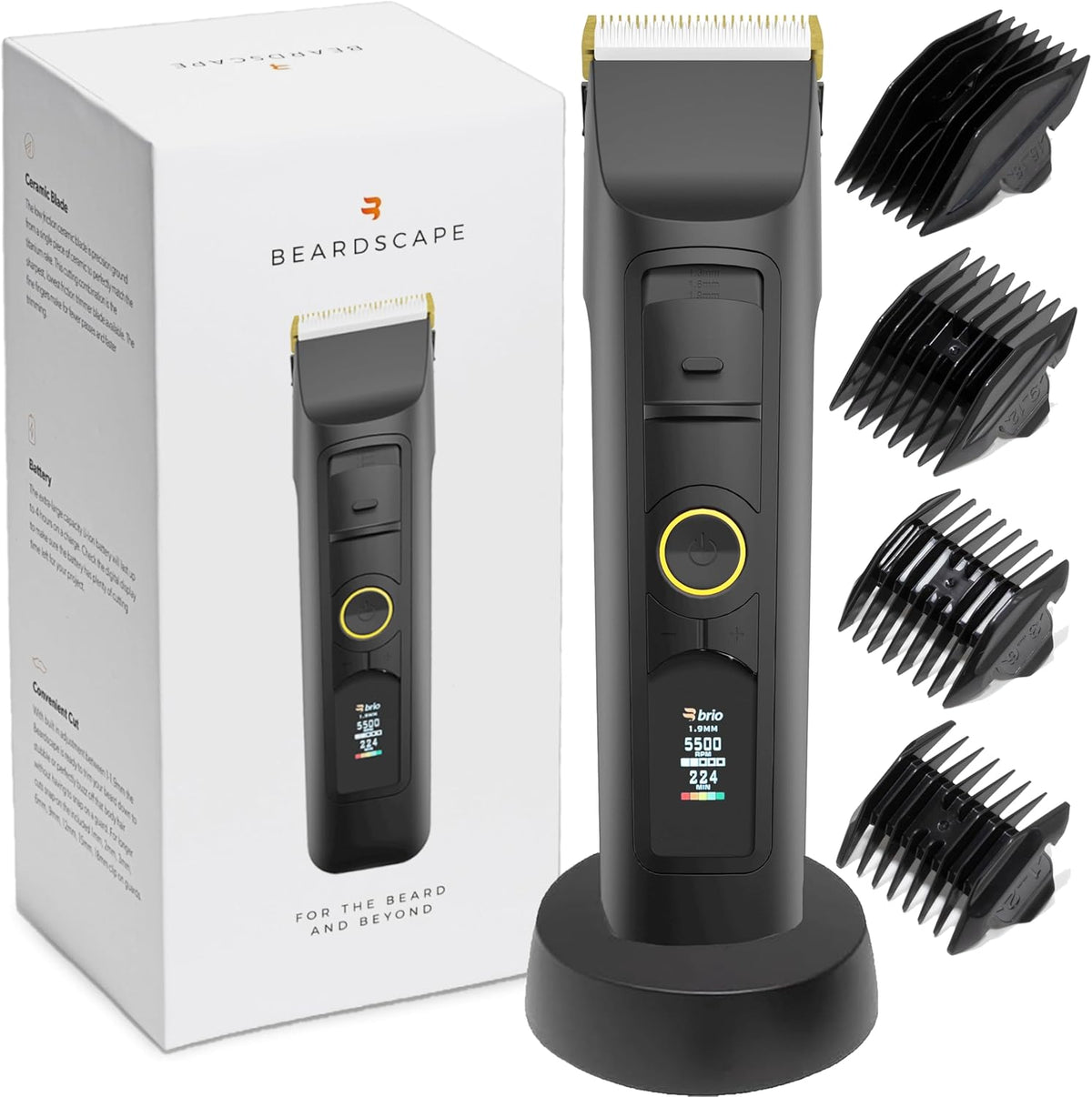 Brio Beardscape V2 professional beard trimmer front view