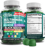 Clean Nutraceuticals Sea Moss Gummies front view bottle for daily immune support.