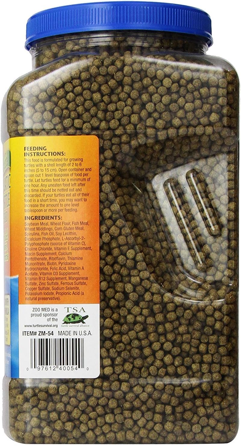 Zoo Med growth formula turtle food floating pellets close up