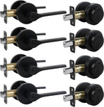 Front Door Lock Set, Exterior Door Handle with Deadbolt Lock, Exterior Door Lock Set, Doorknob with Lock and Key, Round Entry Door Locksets, Satin Nickel (All Keyed Alike) 1Pack - Image 9