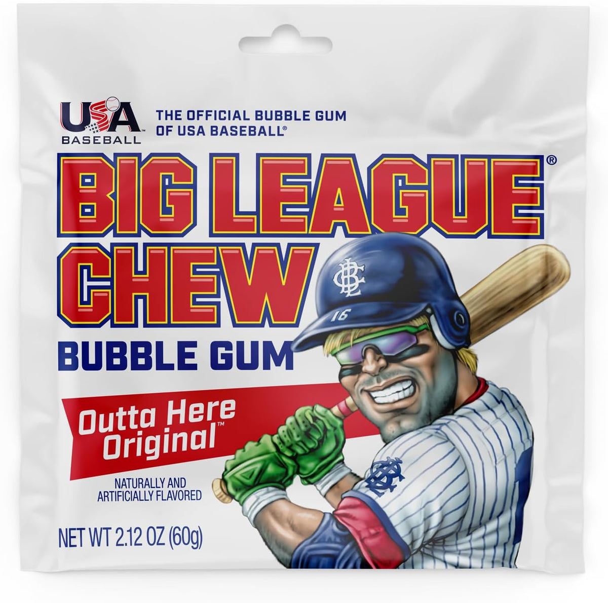 Stay fresh resealable pouch of Big League Chew classic ballpark flavor