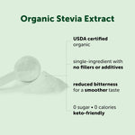 Micro Ingredients green leaf stevia powder texture macro shot