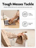 Microfiber towel roll used for streak-free glass and mirror cleaning