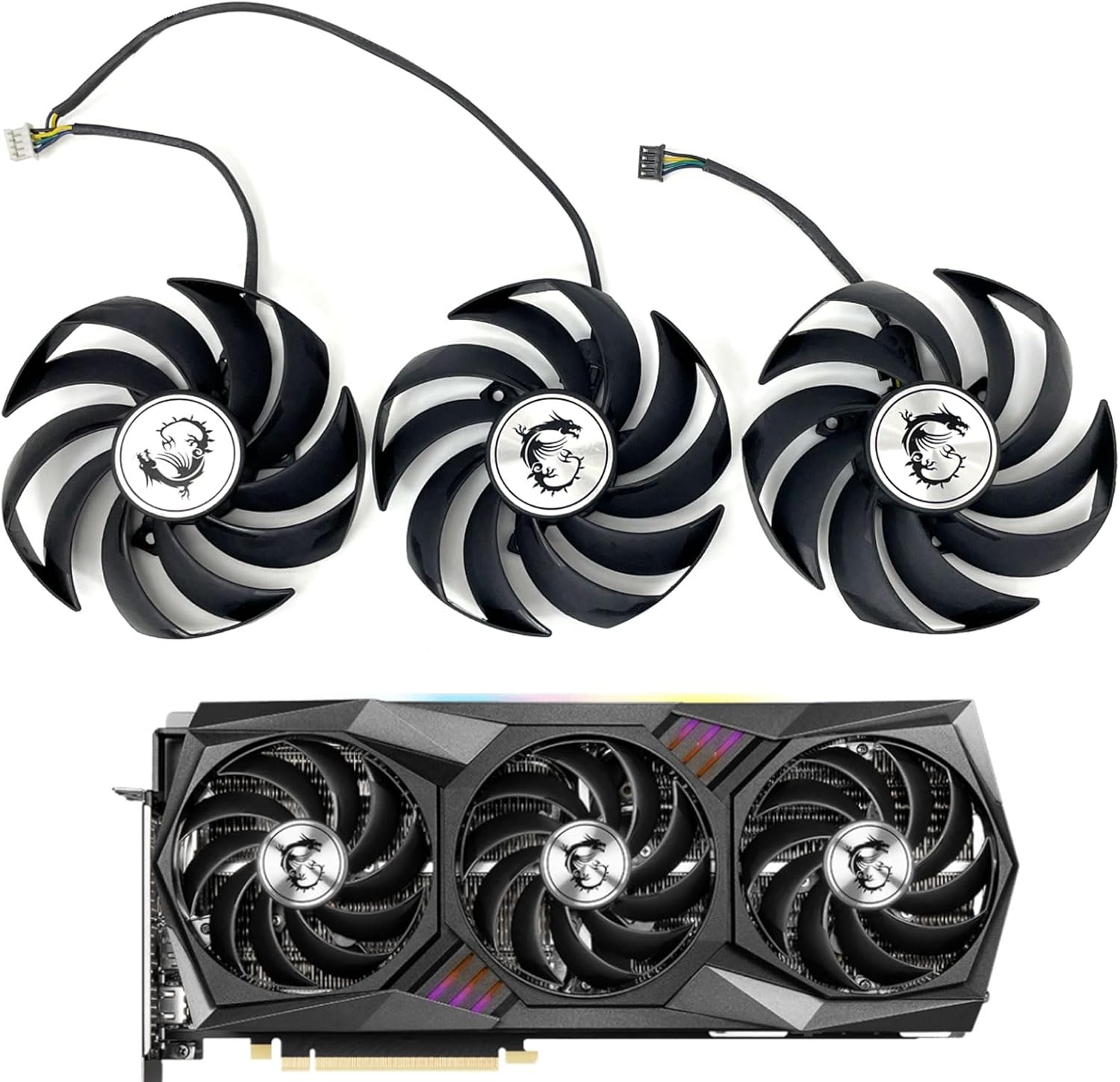 LTANDBR PLD09210B12HH graphics card cooling fan front view showing ninety millimeter fan blades for GPU repair