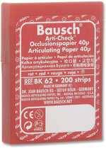 Bausch articulating paper red pre cut strips front view