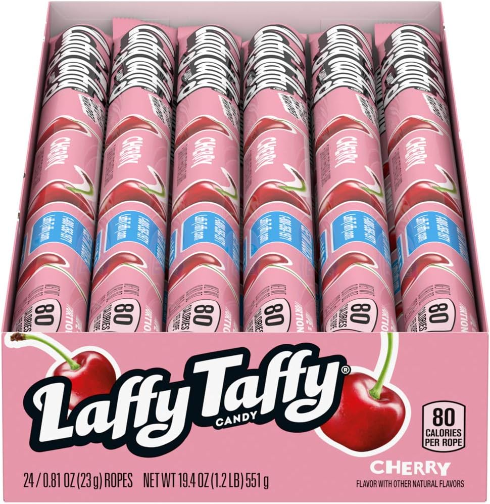 Laffy Taffy Rope Cherry Pack of 24 display box front view USA import