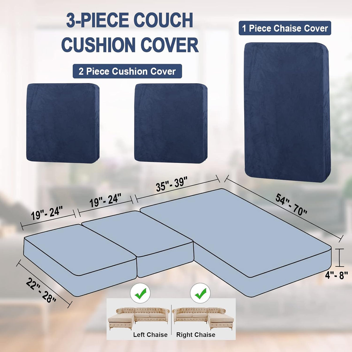 NAISI sofa protector with matching decorative pillowcases