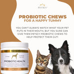 PetScy daily digestive enzymes for dogs thirty soft chews container side view