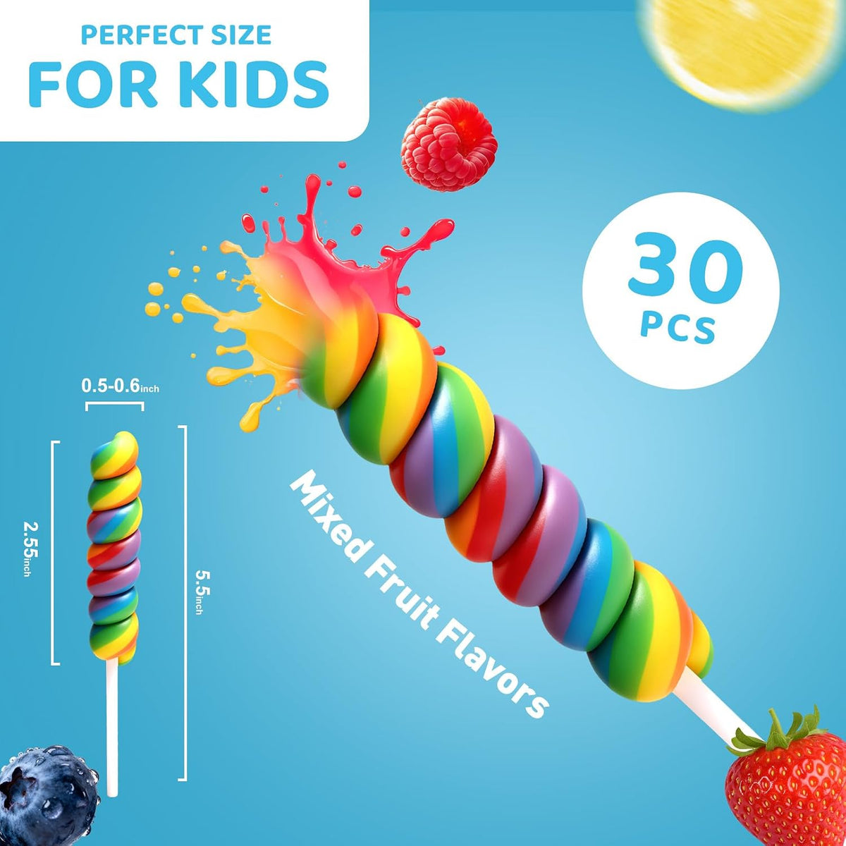 LIDATREE mixed fruit flavor lollipops displayed for birthday decoration