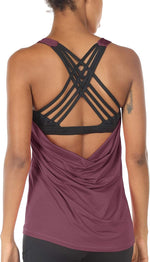 icyzone Women's Open Back Workout Athletic Yoga Tank Tops with Built in Bra - Image 13