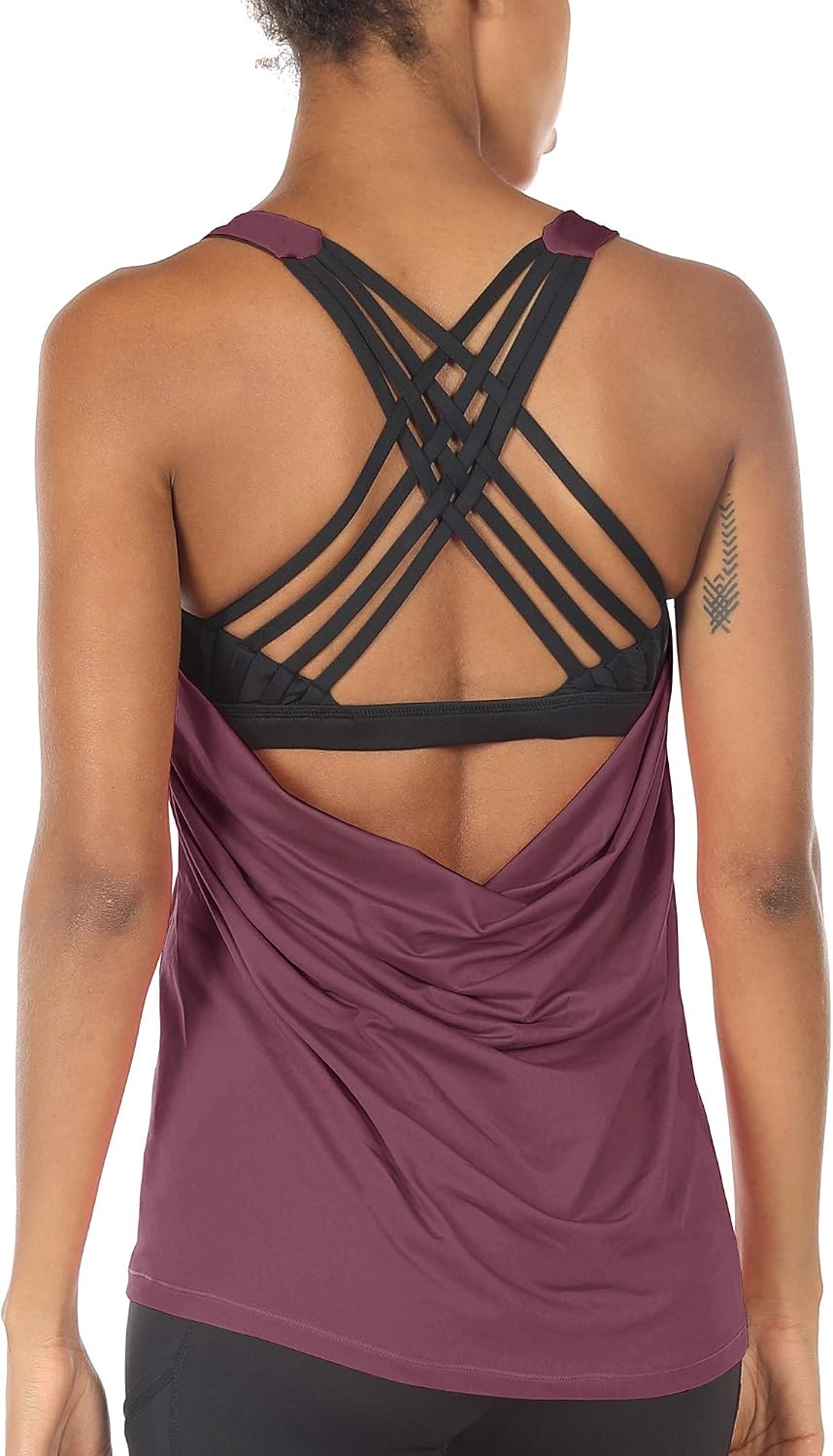 icyzone Women's Open Back Workout Athletic Yoga Tank Tops with Built in Bra - Image 13