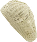 BSB slouchy crochet cap texture and acrylic knit close up