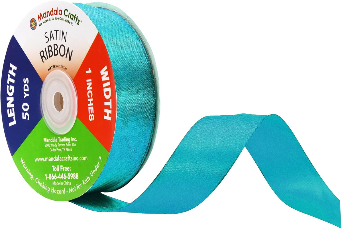 Mandala Crafts 50 yards white satin ribbon packaging
