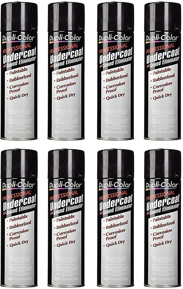 Dupli-Color UC102 Professional Rubberized Undercoat eight pack front view automotive rust prevention spray