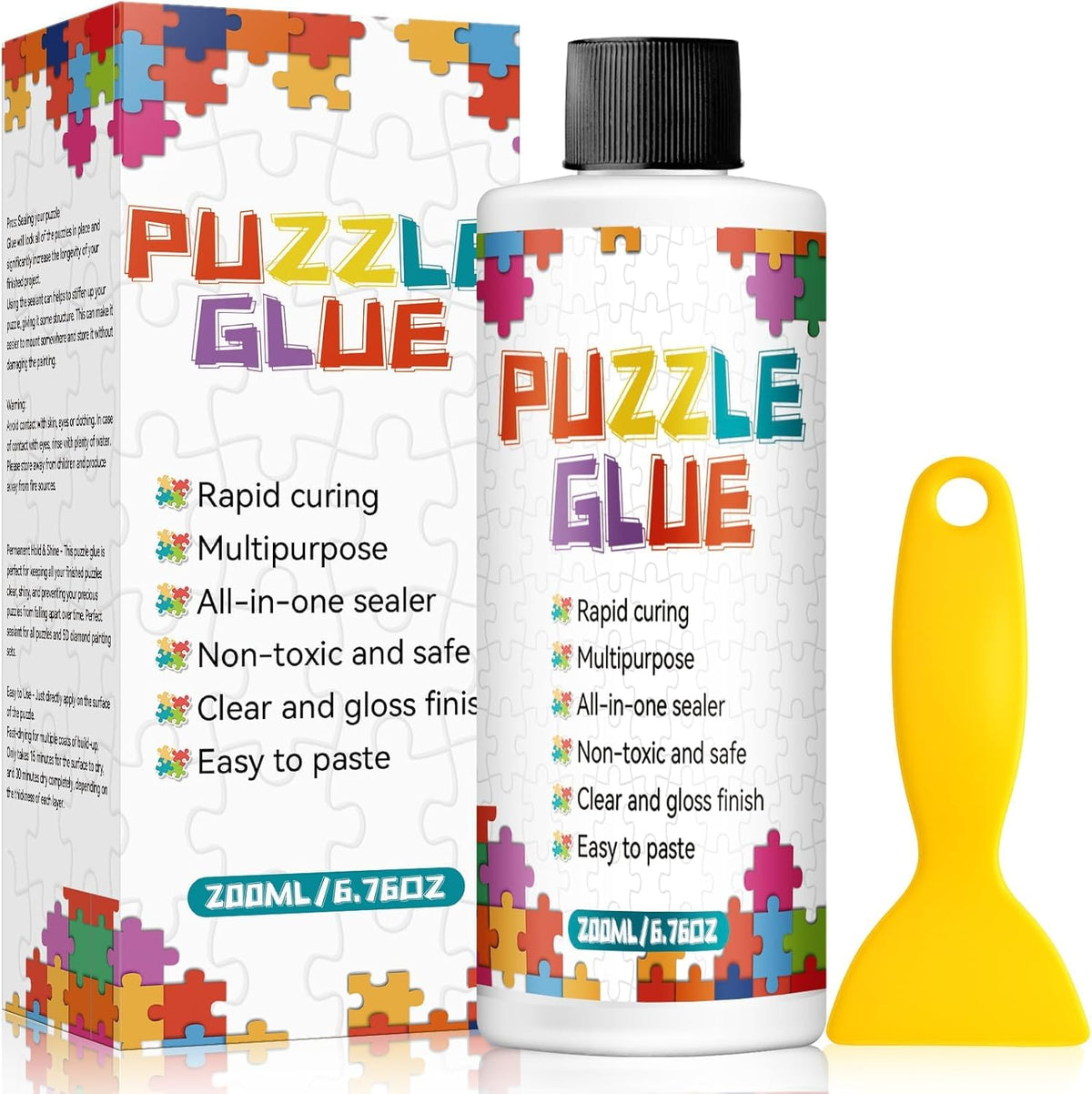 Paistely Jigsaw Puzzle Glue 200ml bottle with scraper