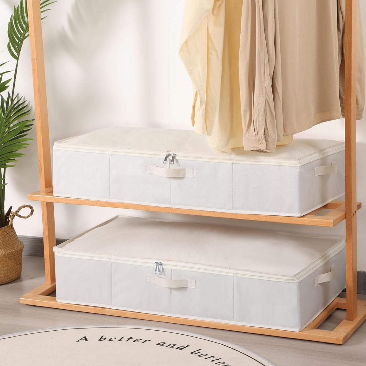 YheenLf fabric clothing storage container filled with blankets