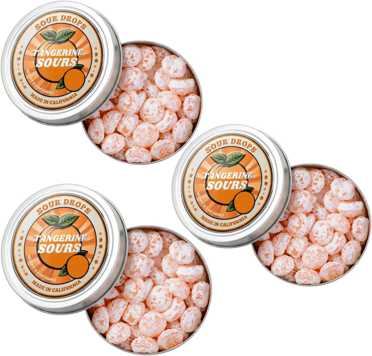 Sour Drops - Small Batch Fruit Sours - Tangerine, Watermelon, Blue Raspberry - No Artificial Dyes, Vegan & Gluten Free - 3 Gift Tins (100g Each) - Image 10