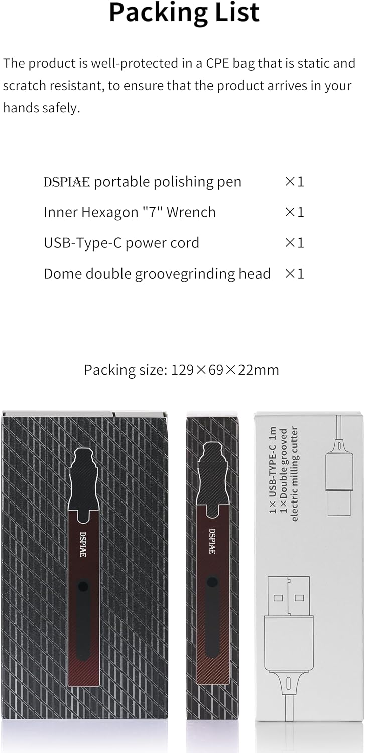 DSPIAE precision detail grinder packaging and complete set