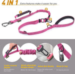 Aubell pink tactical dog leash shock absorbing bungee section