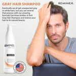 Reminex anti gray hair shampoo back panel details