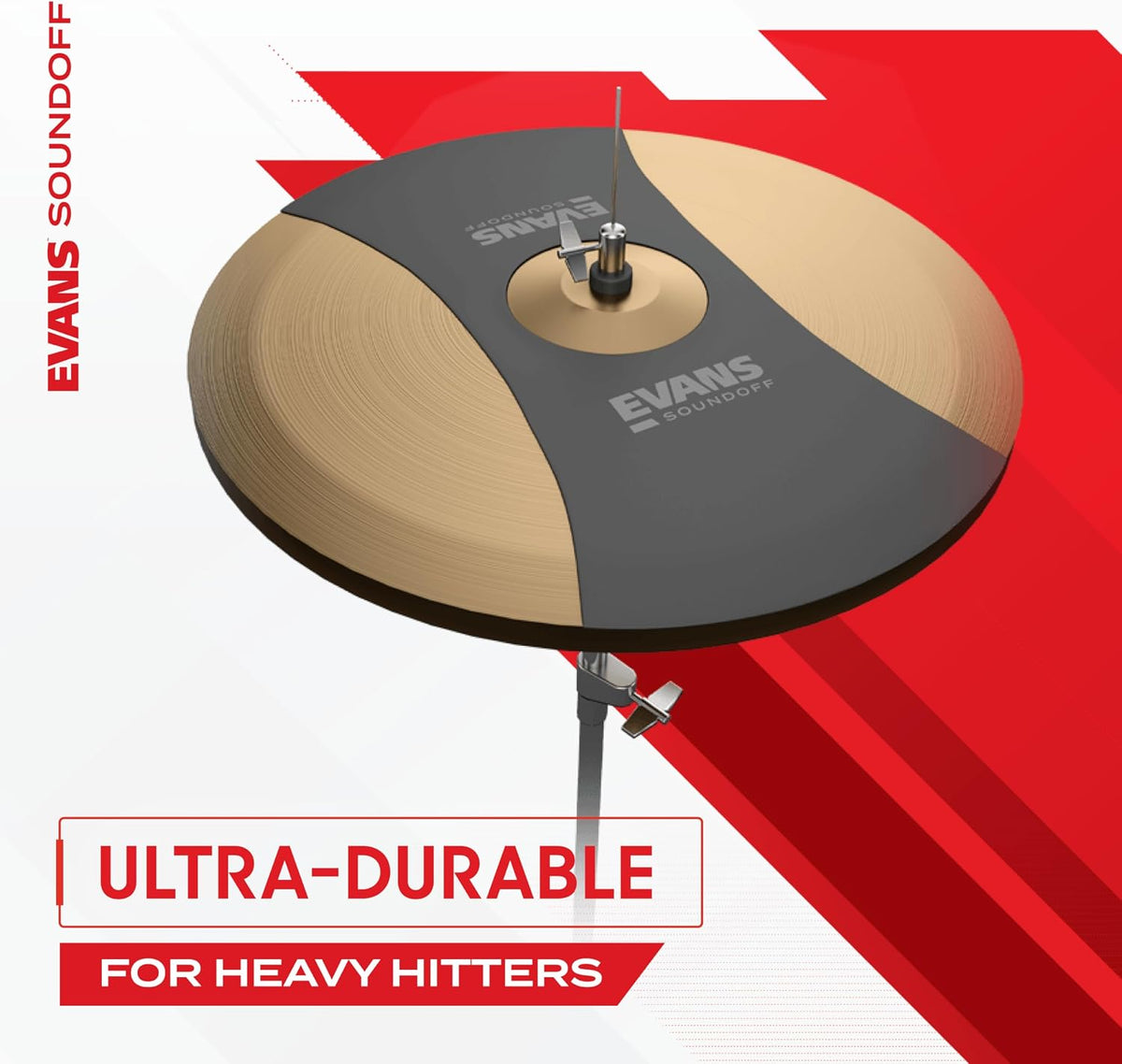 Side profile showing thickness of Evans drum practice pad