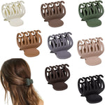 FAMEZA matte small double row teeth hair clips front view showing non slip jaw clamp structure.