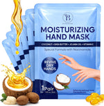 BLOOMORA Repairing Hand Mask for Dry Cracked Hands, Hand Masks with Shea Butter, Jojoba Oil & Vitamin E, Moisturizing Gloves, Skin Care Gifts for Women & Men, Self Care Gifts for Women (2 Pairs) - Image 9
