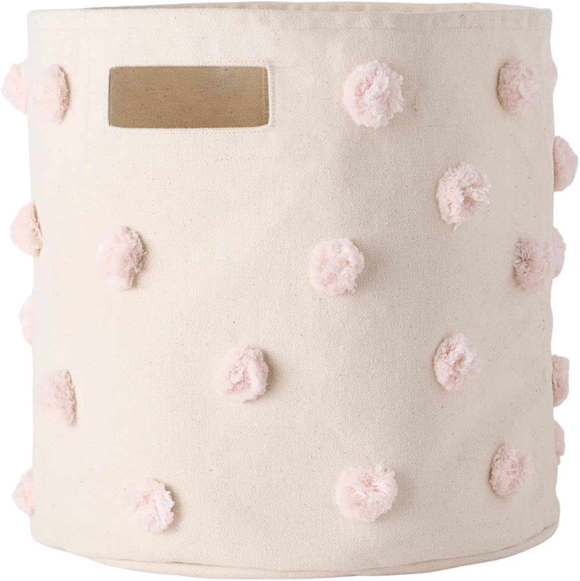 Pehr Pom Pom Storage Bin in Blush front view