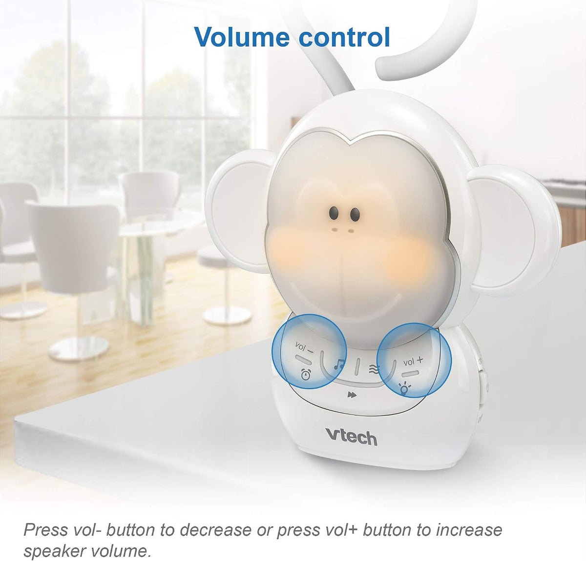 VTech Communications BC8211 Myla The Monkey Baby Sleep Soother with a White Noise Sound Machine Featuring 5 Soft Ambient Sounds, 5 Calming Melodies & Soft-Glow Night Light, 1 Count (Pack of 1) - Image 9