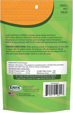 Exotic Nutrition authentic USA imported small animal dried papaya treat packaging.