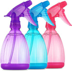 DilaBee plastic spray bottles in a 3 pack showing vibrant pink blue and purple colors