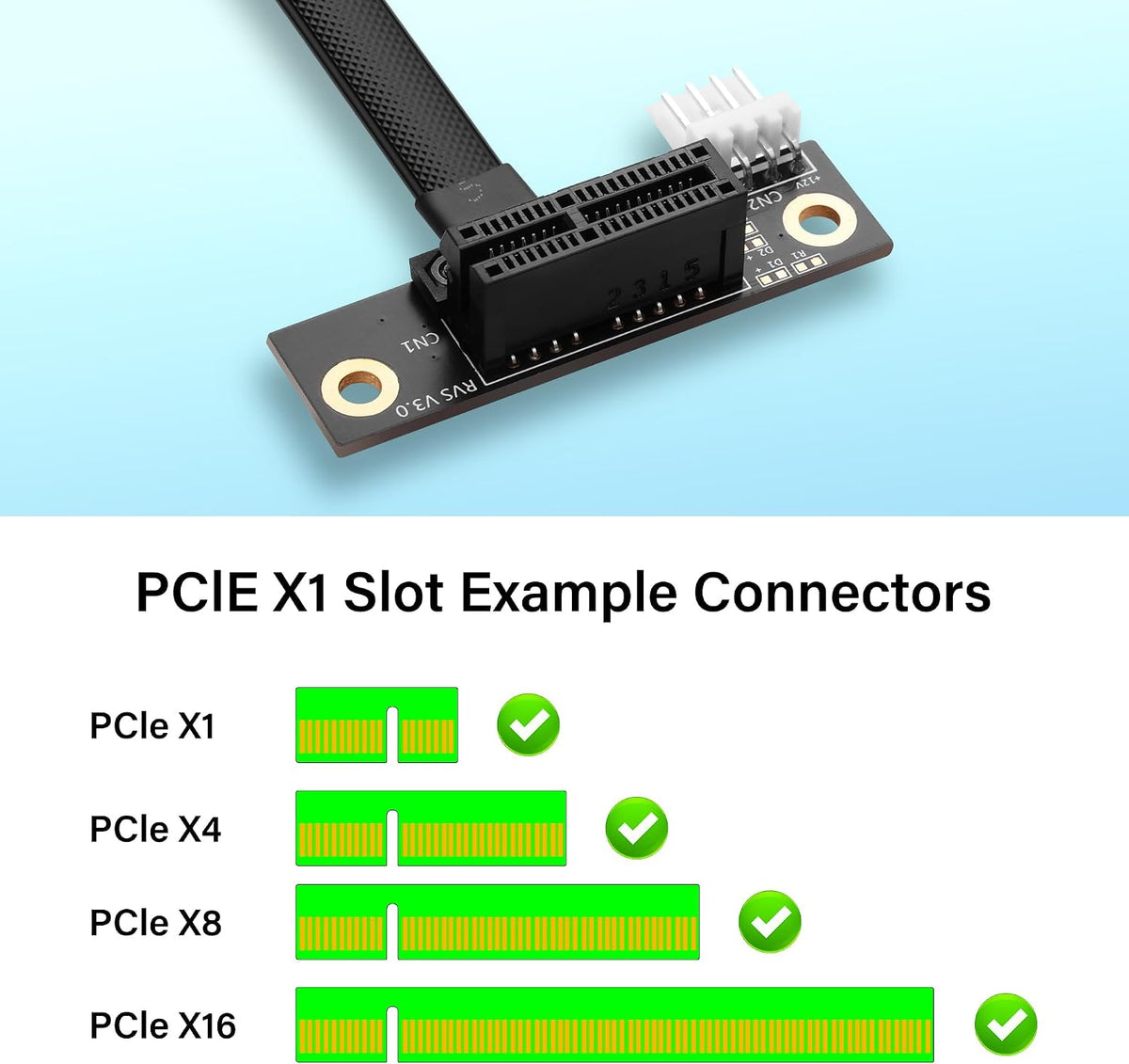 SinLoon M.2 to PCI-E 1X adapter gold plated fingers detail