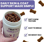 Tratez ninety count dog coat health supplement bottle