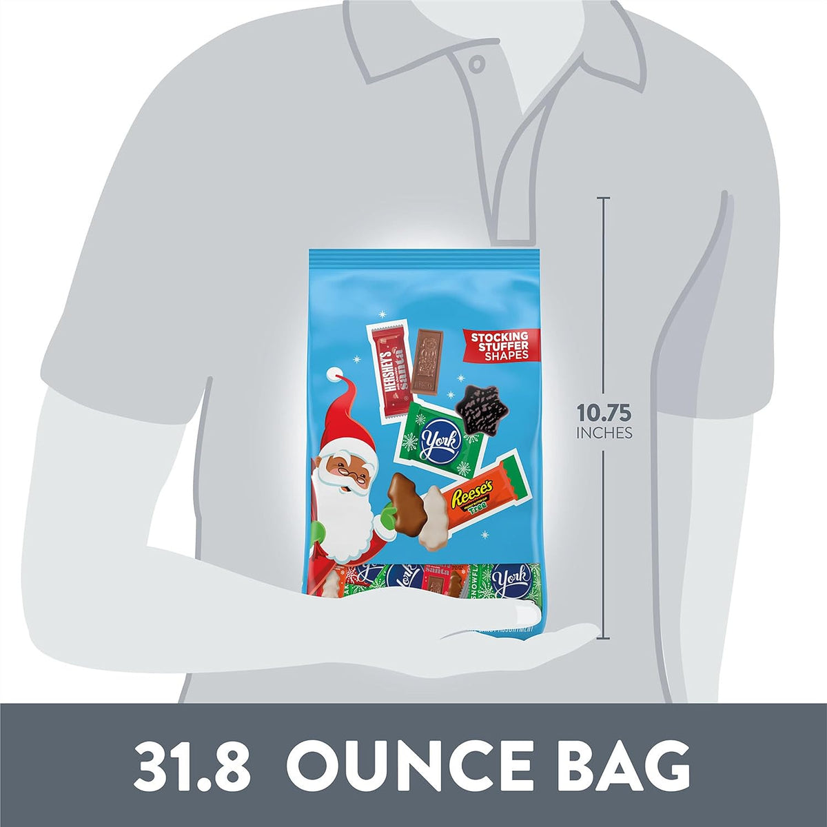 Hershey Assorted Flavored, Christmas Candy Bulk Bag, 32.45 oz - Image 13