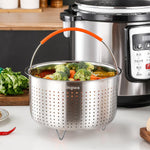 Skingwa pot steamer basket resting on elevated feet