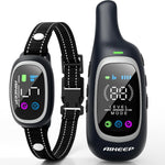 AIKEEP 2-in-1 dog shock collar and bark collar front view showing digital screen receiver.