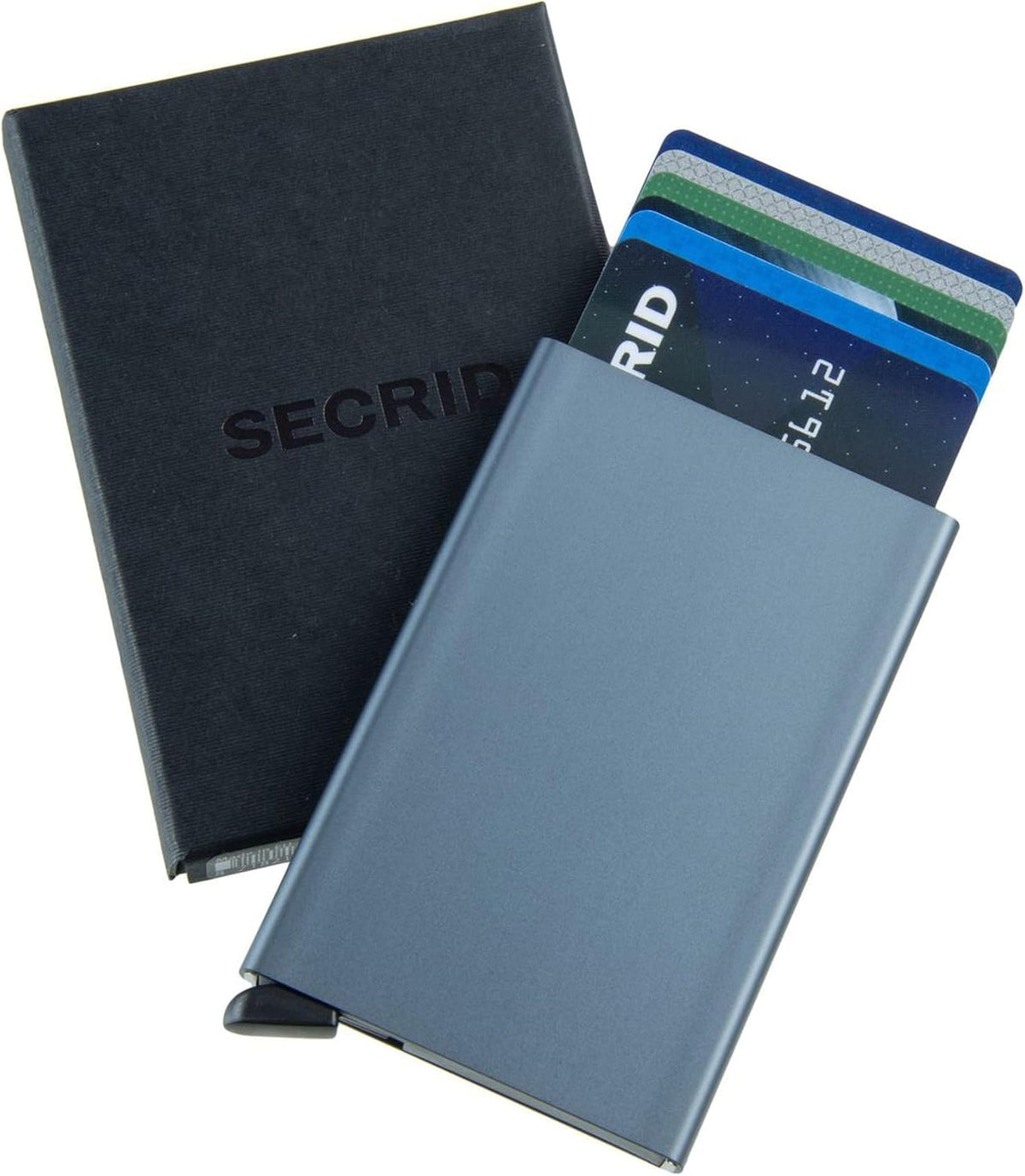 Secrid card protector titanium side profile showing slim 8mm depth