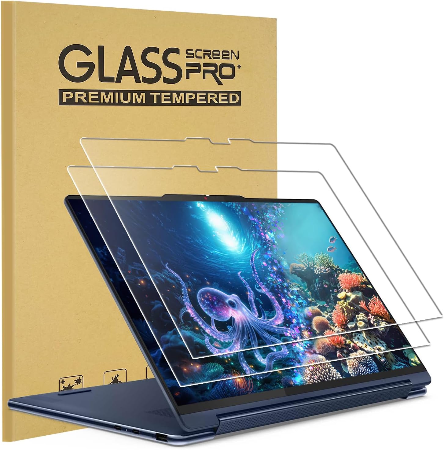 Keanboll tempered glass screen protector for Lenovo Yoga 9i front view