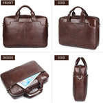 Augus vintage leather messenger bag side profile