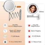 Famihomii lighted makeup mirror connected to Type-C charging cable