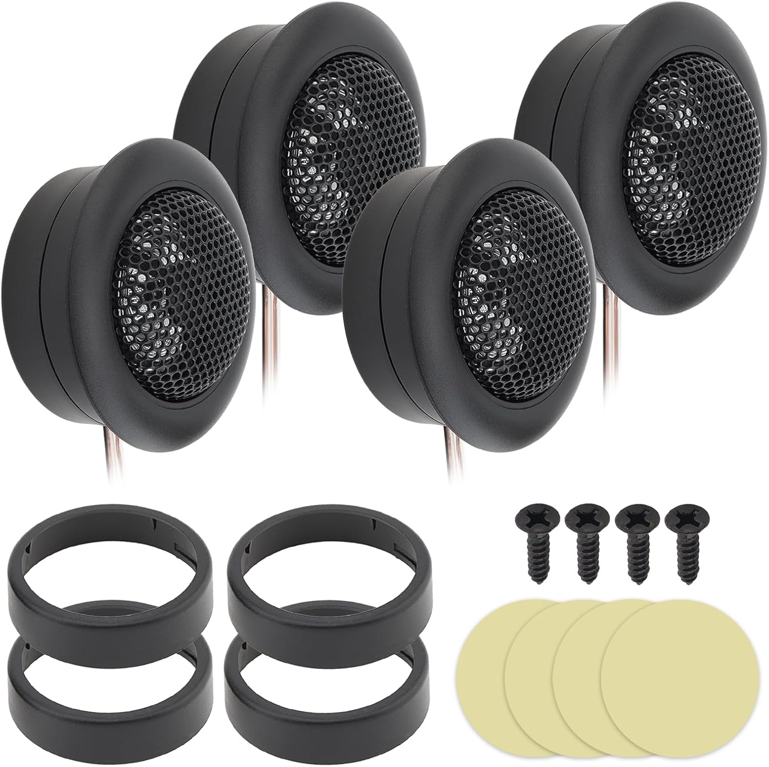 DriSentri car tweeters front view showing the protective black synthetic metal PE mesh cover.