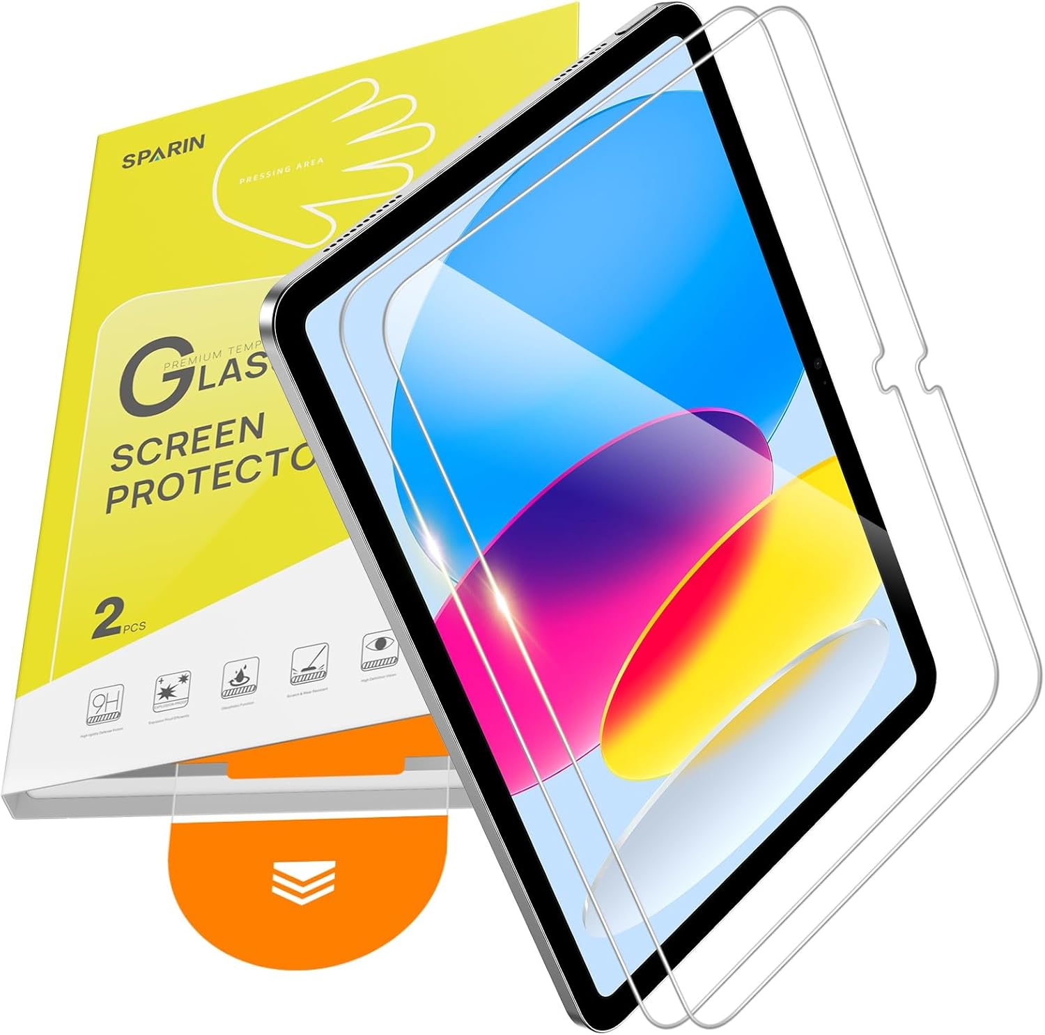 Sparin tempered glass screen protector for iPad front view